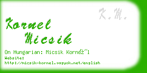 kornel micsik business card